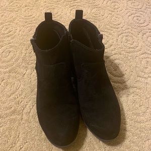 Black velvet booties